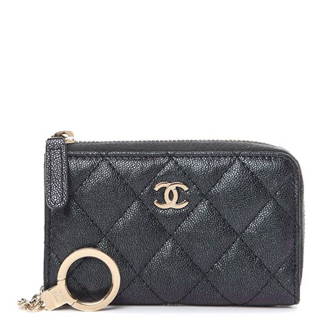 chanel keys|Chanel zipped key holder.